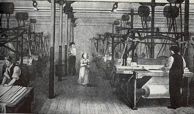 A weaving shed in the mid 1840's.